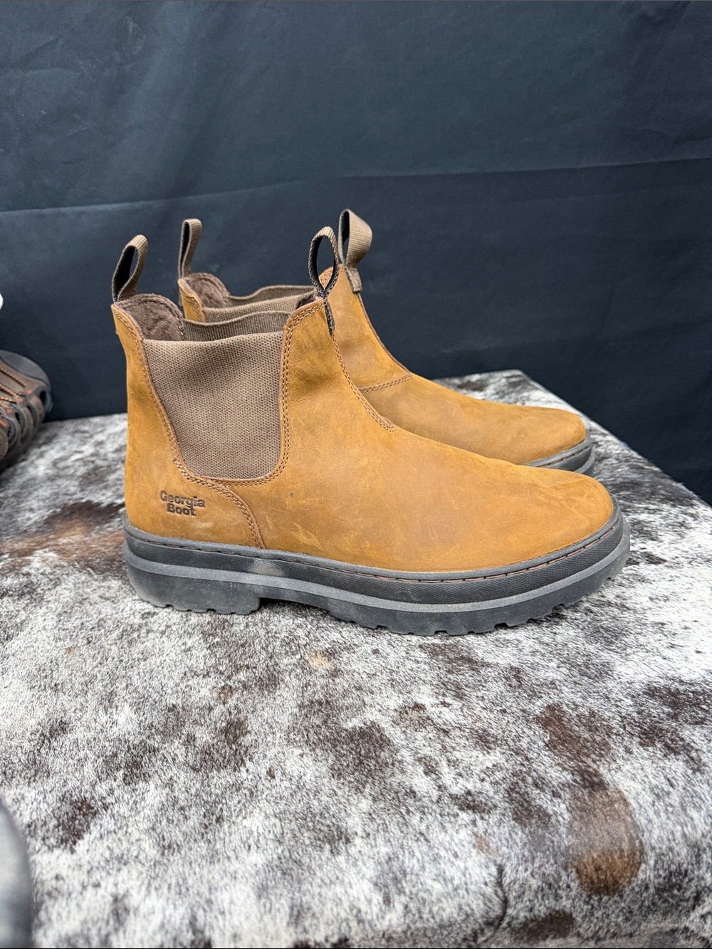 Georgia Boot Tan Chelsea Chukka Work Boots